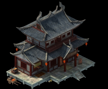 Chinese Style Ancient Architectural Buildings-ID:530001191