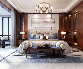 New Chinese Style Bedroom-ID:664304423