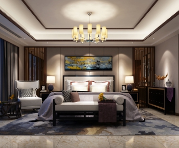 New Chinese Style Bedroom-ID:257294847