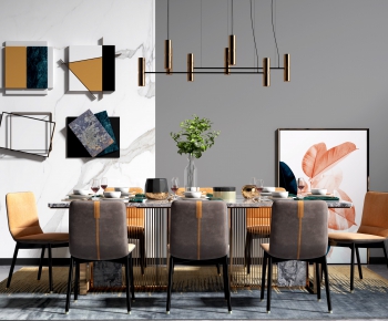 Modern Nordic Style Dining Table And Chairs-ID:926195212