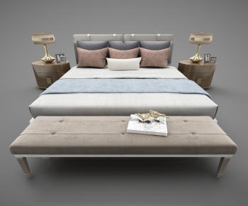 Modern Double Bed-ID:609310616