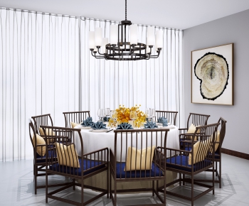 New Chinese Style Dining Table And Chairs-ID:515485321