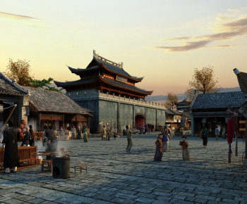 Chinese Style Ancient Architectural Buildings-ID:944712722