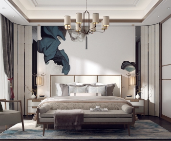 New Chinese Style Bedroom-ID:304800936