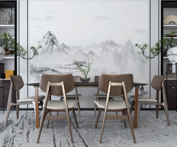 New Chinese Style Dining Table And Chairs-ID:707512635