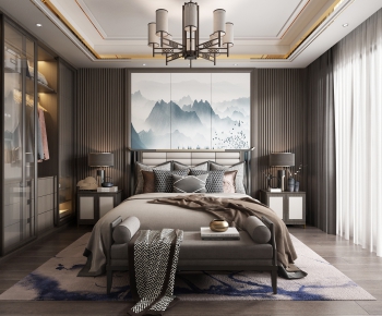 New Chinese Style Bedroom-ID:318917948