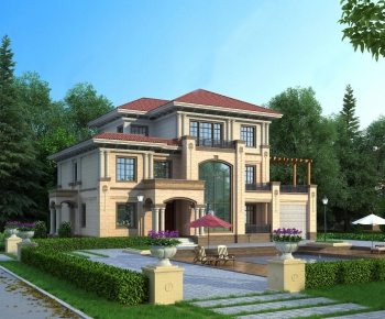 Simple European Style Villa Appearance-ID:285557684