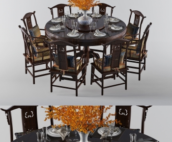 New Chinese Style Dining Table And Chairs-ID:370753137