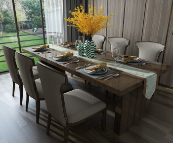 New Chinese Style Dining Table And Chairs-ID:915483728