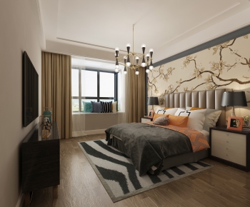 New Chinese Style Bedroom-ID:875270769