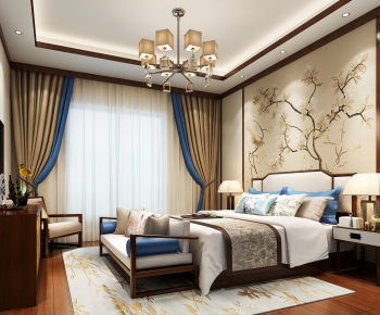 New Chinese Style Bedroom-ID:515826482