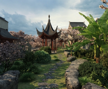 New Chinese Style Garden Landscape-ID:478736817