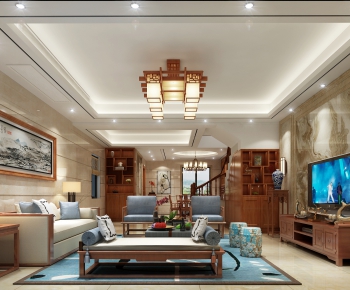 Chinese Style A Living Room-ID:445309522