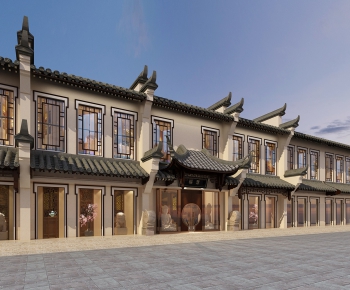 New Chinese Style Facade Element-ID:774536423