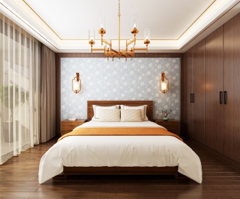 New Chinese Style Bedroom-ID:660873512