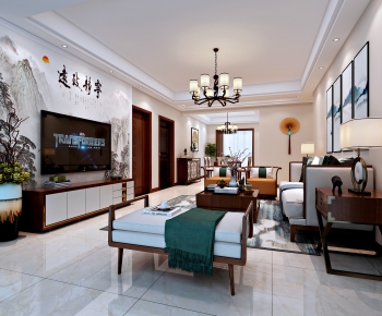 New Chinese Style A Living Room-ID:135798737