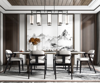 New Chinese Style Dining Room-ID:889358184