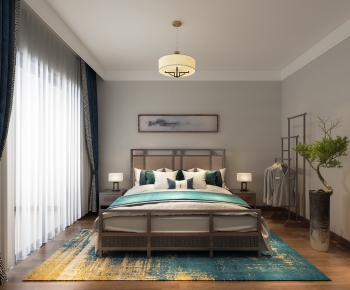 New Chinese Style Bedroom-ID:617114531