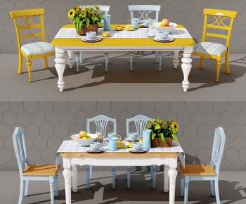 Mediterranean Style Dining Table And Chairs-ID:529771892