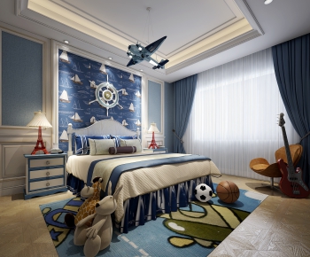 Mediterranean Style Boy's Room And Son's Room-ID:621834152
