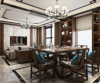 New Chinese Style A Living Room-ID:206966511