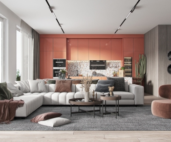 Modern A Living Room-ID:498575199