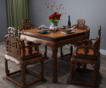 Chinese Style Dining Table And Chairs-ID:663288944