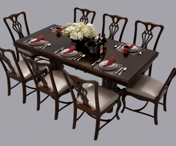 American Style Dining Table And Chairs-ID:514430111
