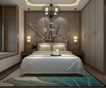 New Chinese Style Bedroom-ID:655253843