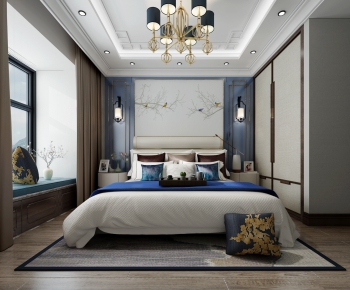 New Chinese Style Bedroom-ID:346179815