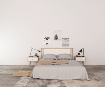 Nordic Style Double Bed-ID:640713841