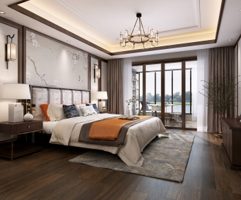 New Chinese Style Bedroom-ID:724626133