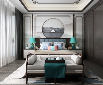 New Chinese Style Bedroom-ID:326310321