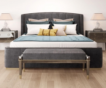 Modern Double Bed-ID:876431236