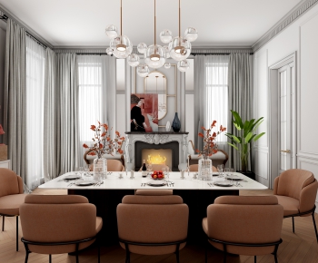 Simple European Style Dining Room-ID:195313155