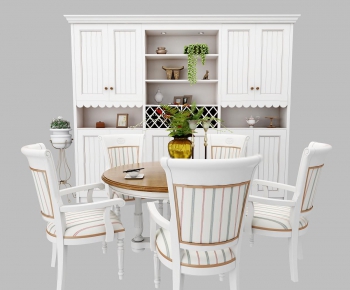 Mediterranean Style Dining Table And Chairs-ID:417435425