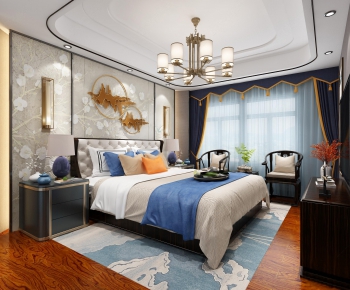 New Chinese Style Bedroom-ID:907439434
