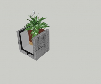 Modern Potted Green Plant-ID:930943389