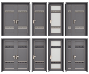 New Chinese Style Unequal Double Door-ID:728313832