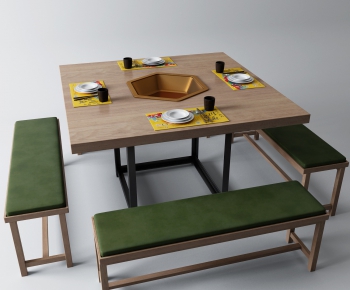 New Chinese Style Dining Table And Chairs-ID:487931119