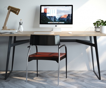 Modern Computer Desk And Chair-ID:626981275
