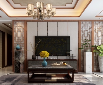Chinese Style A Living Room-ID:947884722