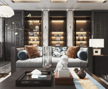 New Chinese Style A Living Room-ID:110411751