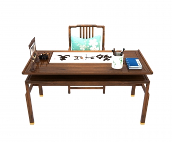 New Chinese Style Computer Desk And Chair-ID:150383994