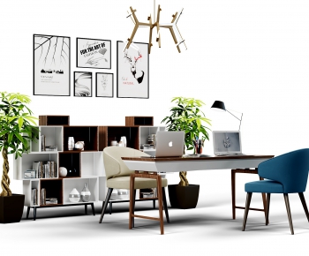 Modern Computer Desk And Chair-ID:785197466