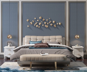 Simple European Style Double Bed-ID:355621974