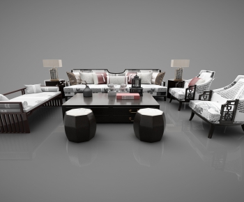 New Chinese Style Sofa Combination-ID:676936576