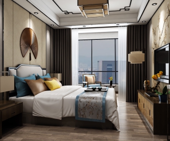 New Chinese Style Bedroom-ID:639380783