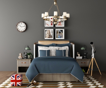 Simple European Style Bedroom-ID:874637664