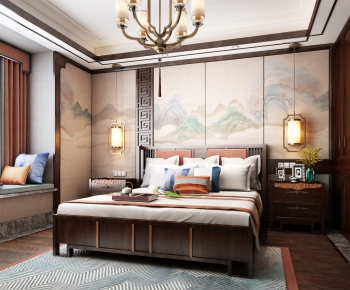 New Chinese Style Bedroom-ID:347539193